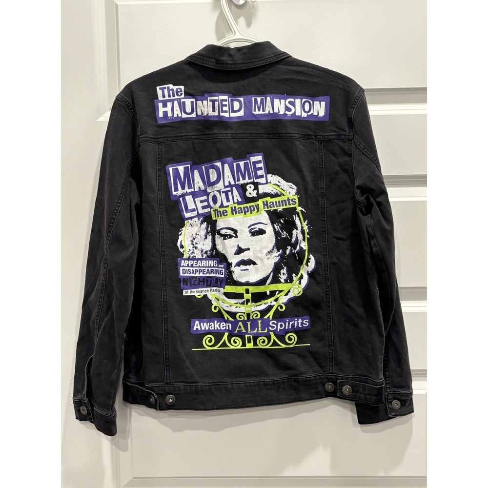 Disney Haunted Mansion Madame Leota Black Denim Jacket Adult Medium Women - Picture 6 of 6